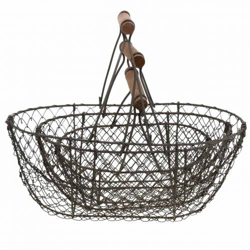 Produkt Kosz druciany z wieszakiem brązowy metal 20/25/30cm zestaw 3 szt.