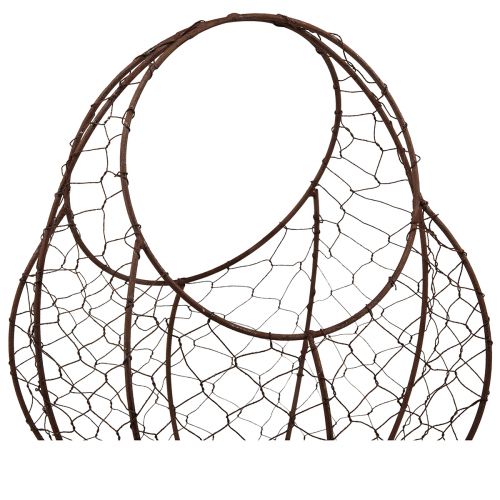 Produkt Kosz druciany Kosz metalowy w kolorze rdzy z uchwytem 22,5x11,5x26,5cm