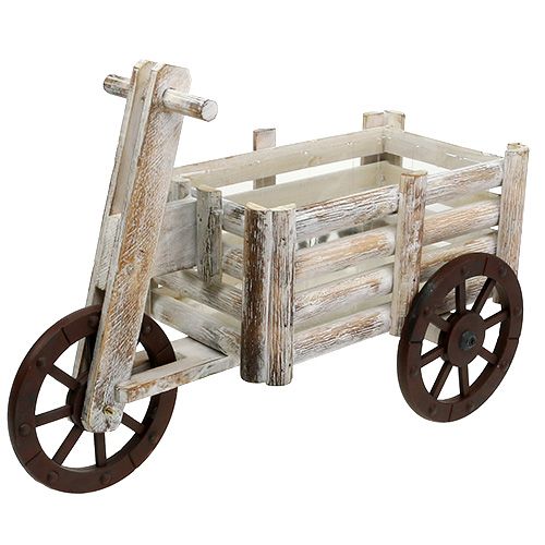 Floristik24 Rowerek trójkołowy do sadzenia roślin Drewno białe H31,5cm