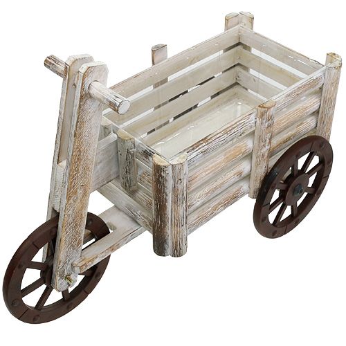 Floristik24 Rowerek trójkołowy do sadzenia roślin Drewno białe H31,5cm