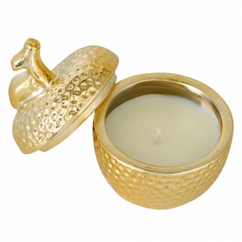 Floristik24 Świeca zapachowa &quot;Spiced Apple&quot; w złotym pudełku na biżuterię jabłko Ø7,2 cm W8,5 cm