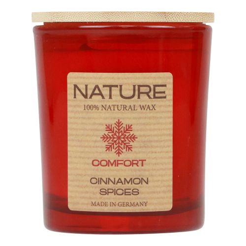 Świeca zapachowa w szklanej świecy z naturalnego wosku Cinnamon Spices 85×70mm