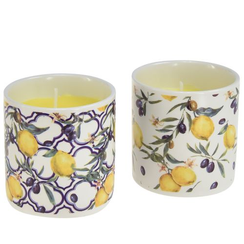 Floristik24 Świece zapachowe Świeca Citronella w ceramice Ø6,5cm W6,5cm 2szt