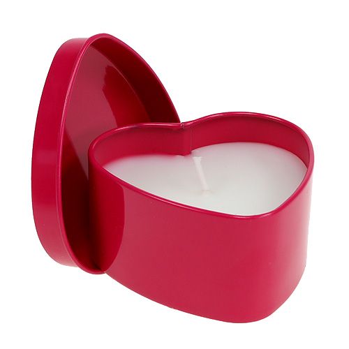 Floristik24 Świeca zapachowa w kształcie serca różowa 7cm x 3,5cm 1 szt