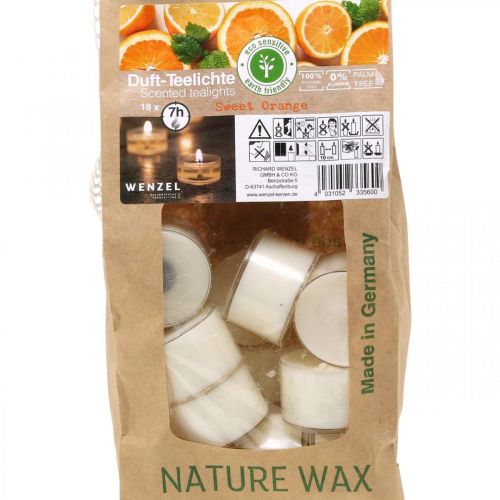 Produkt Świece zapachowe pomarańczowe, podgrzewacze zapachowe, świeca zapachowa do pokoju Ø3,8cm W2,3cm biała 18 szt.
