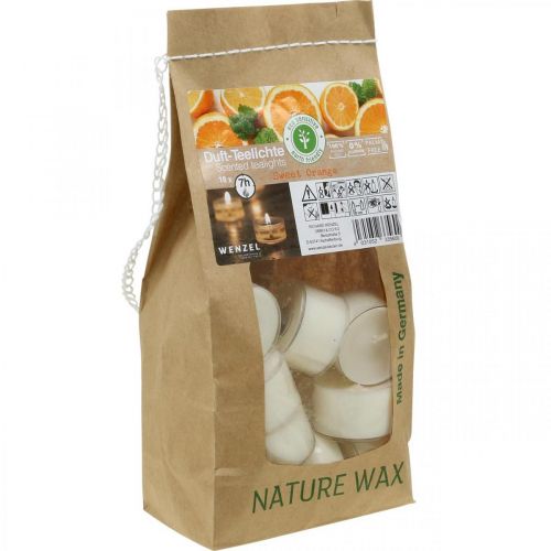 Produkt Świece zapachowe pomarańczowe, podgrzewacze zapachowe, świeca zapachowa do pokoju Ø3,8cm W2,3cm biała 18 szt.