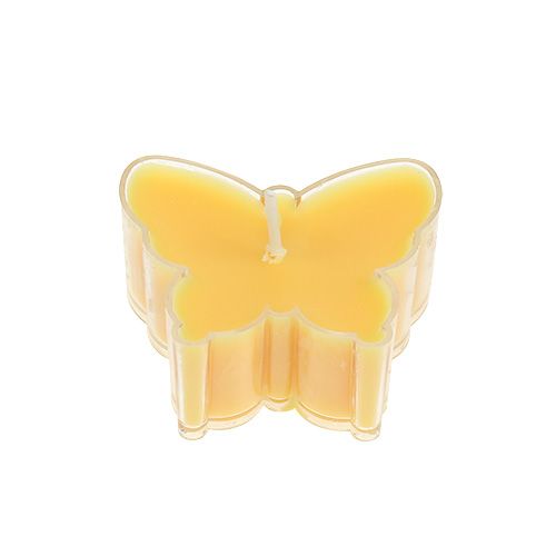 Floristik24 Zapachowy motylek tea light Ø4,8cm H2cm żółty 6szt
