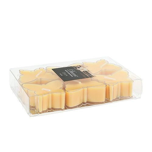 Floristik24 Zapachowy motylek tea light Ø4,8cm H2cm żółty 6szt