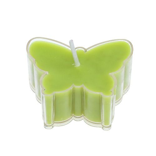 Zapachowy Tea Light Butterfly Ø4,8cm H2cm Zielony 6szt.