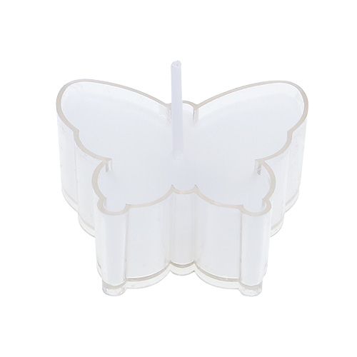 Floristik24 Lampka zapachowa Tea Light Butterfly Ø4,8cm H2cm Biała 6szt