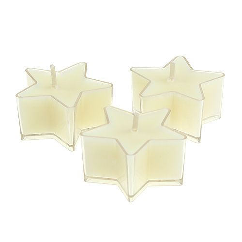 Floristik24 Zapachowy tea light w kształcie gwiazdki kremowy Ø4cm 6szt.