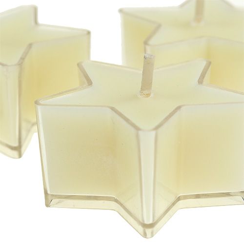 Floristik24 Zapachowy tea light w kształcie gwiazdki kremowy Ø4cm 6szt.