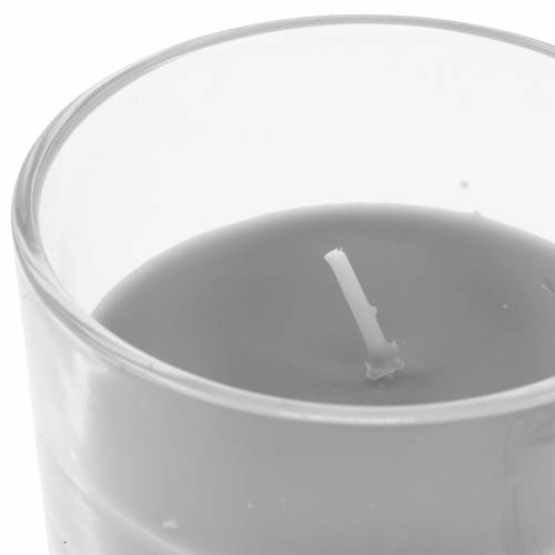 Floristik24 Świeca zapachowa w szkle waniliowo-szara Ø8cm H10,5cm