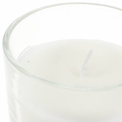 Floristik24 Świeca zapachowa w szklanym waniliowym białym Ø8cm W10,5cm
