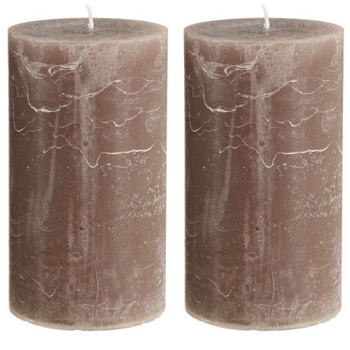 Produkt Świece kolorowe brązowe świece stojące 85×150mm 2 szt