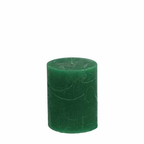 Produkt Świece jednokolorowe ciemnozielone 70x80mm 4 szt