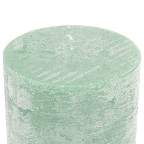 Produkt Świece jednokolorowe jasnozielone 50x100mm 4 szt
