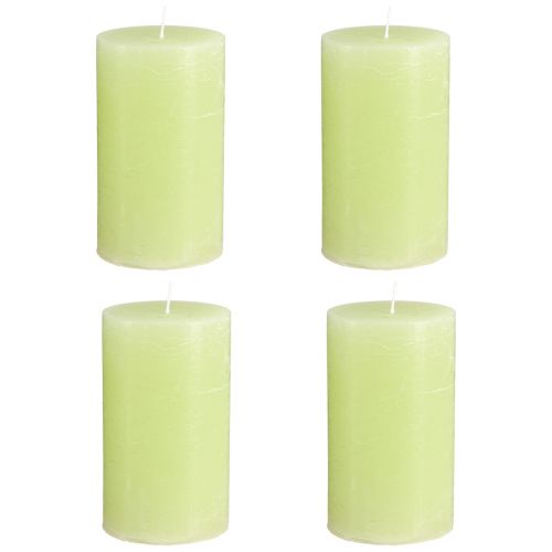 Produkt Świece jednokolorowe limonkowe​​​​​​​ Świece stojące 70×120mm 4 szt.