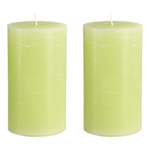 Produkt Świece jednokolorowe limonkowe​​​​​​​ Świece stojące 85×150mm 2 szt