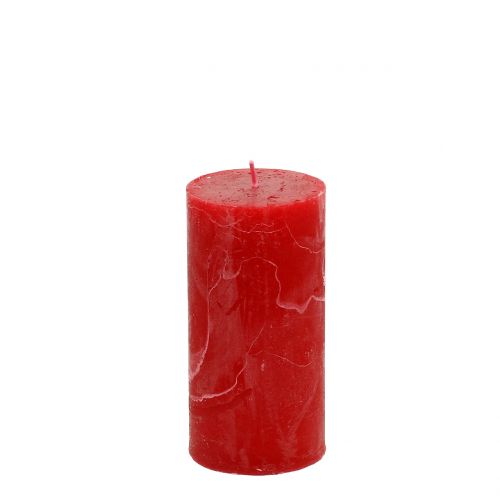 Floristik24 Świece kolorowe czerwone 50x100mm 4 szt