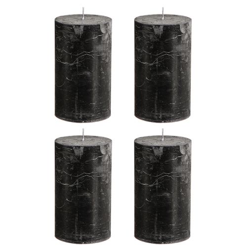 Produkt Świece kolorowe świece stojące czarne 70×120mm 4 szt