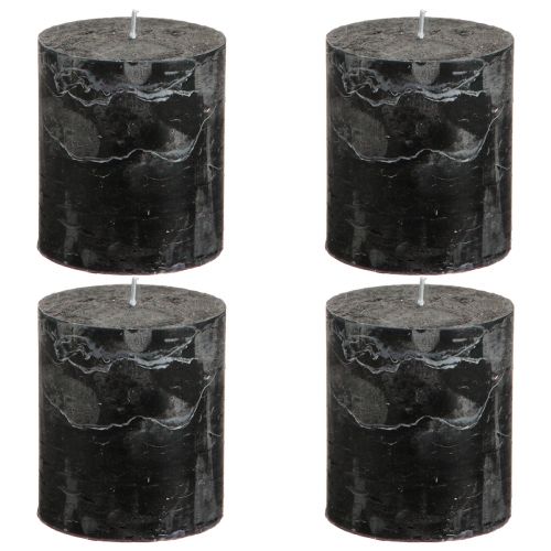 Produkt Świece kolorowe świece stojące czarne 70×80mm 4 szt