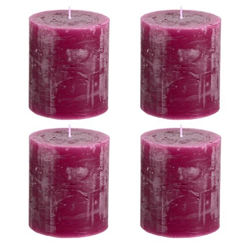 Produkt Świece kolorowe Świece stojące Berry fioletowe 70×80mm 4 szt