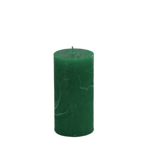 Floristik24 Świece jednokolorowe ciemnozielone 50x100mm 4 szt