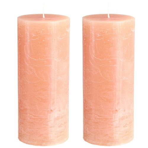 Produkt Świece stojące jednokolorowe w kolorze brzoskwiniowym 85x200mm 2 szt