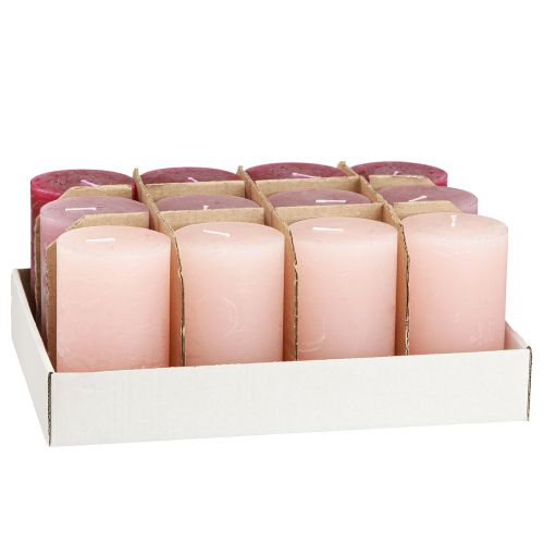 Produkt Świece stojące jednobarwne 3 kolory Berry 60×100mm 12 szt