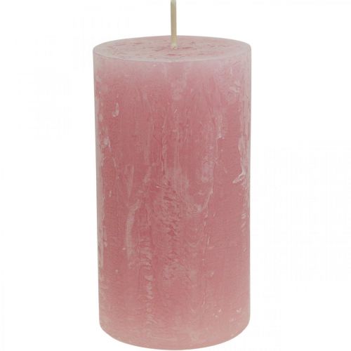 Produkt Kolorowe świece Różowe Rustykalne Samogasnące 60×110mm 4szt