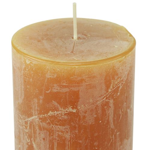 Produkt Świece jednokolorowe żółte Rustic Safe Candle 80×110mm 4szt