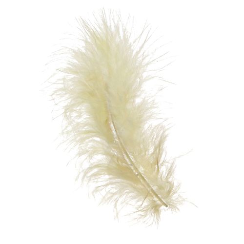Floristik24 Prawdziwe pióra do rękodzieła w kolorze jasnożółtym 5cm - 10cm 20g