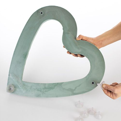 Produkt Kwiatowe piankowe serce otwarte materiał wtykowy zielony 38cm 2 sztuki dekoracji ślubnych