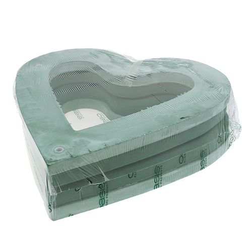 Produkt Kwiatowe piankowe serce otwarte materiał wtykowy zielony 38cm 2 sztuki dekoracji ślubnych