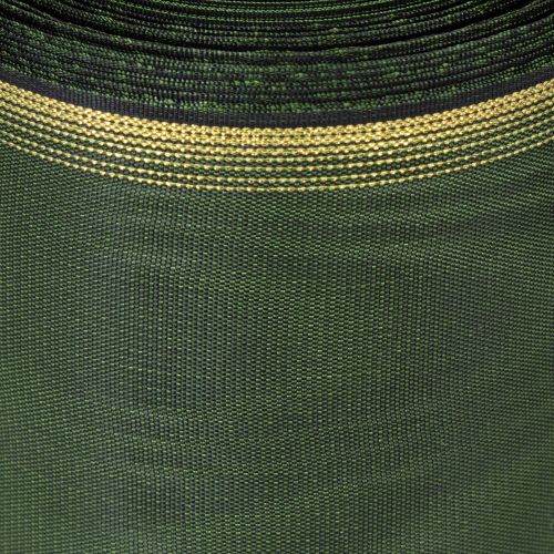 Elegancka, ciemnozielona wstążka do wieńca z mory, 125 mm ze złotym perłowym brzegiem, wstążka żałobna, dekoracja ślubna, wstążka kokardka | Floristik24.pl