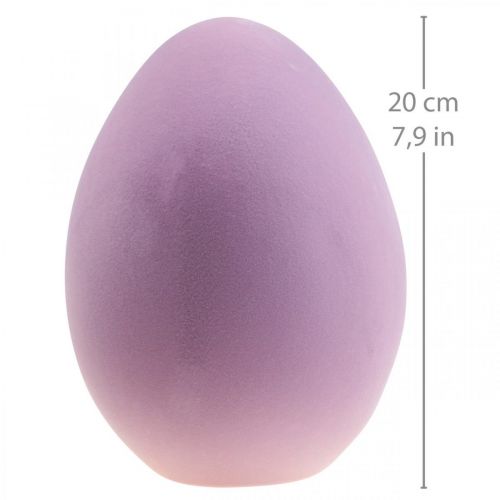 Jajko wielkanocne ozdobne jajko plastikowe fioletowe flokowane 20cm