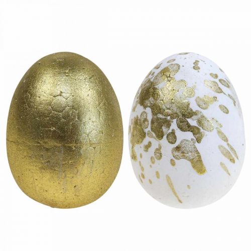 Jajka Styropianowe Pisanki Styropianowe Zdobienie Białe Złoto 5cm 12szt