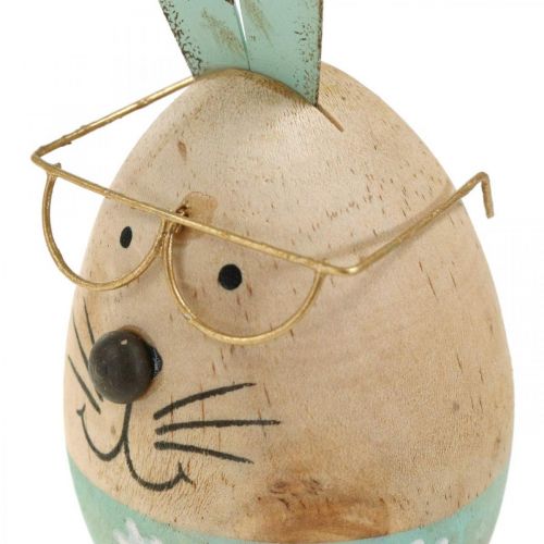 Produkt Zajączek w okularach dekoracyjna figura drewniane jajko Ø5cm W13,5cm 3szt