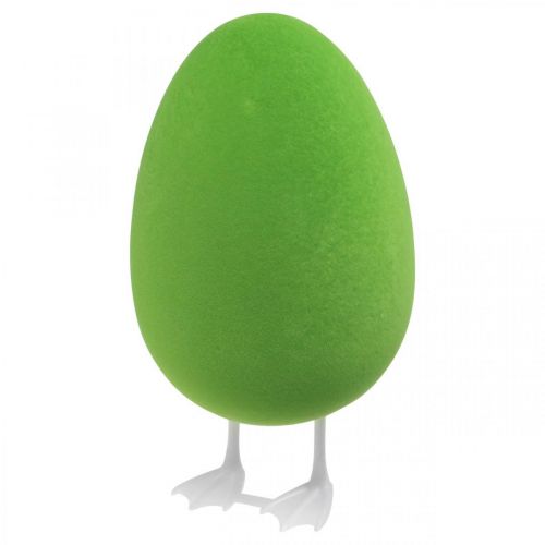 Produkt Pisanka z nóżkami ozdobne jajko zielone flokowane Dekoracja witryny sklepowej Wielkanoc wys.25cm