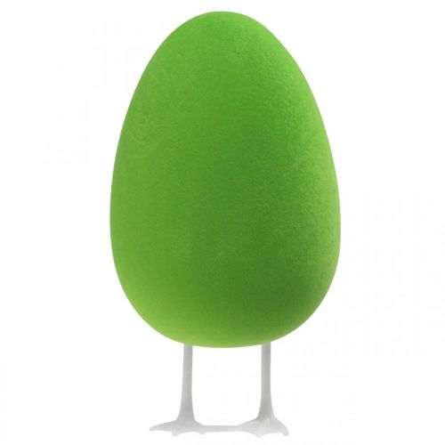 Produkt Pisanka z nóżkami ozdobne jajko zielone flokowane Dekoracja witryny sklepowej Wielkanoc wys.25cm