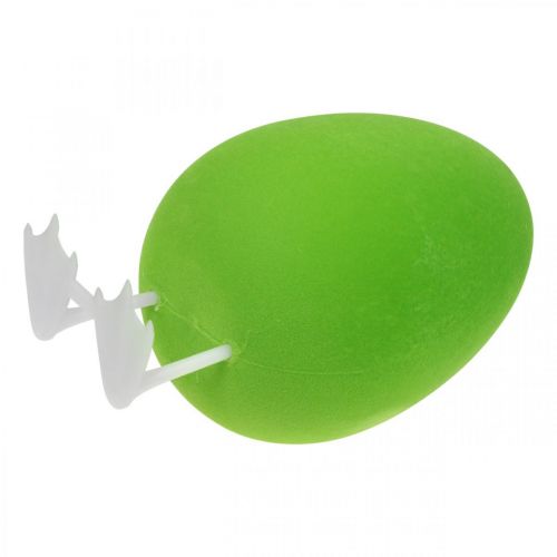 Produkt Pisanka z nóżkami ozdobne jajko zielone flokowane Dekoracja witryny sklepowej Wielkanoc wys.25cm