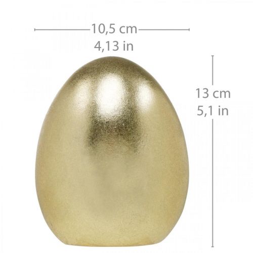 Floristik24 Złote ozdobne jajko, ozdoba na Wielkanoc, ceramiczne jajko wys.13cm Ø10,5cm 2szt