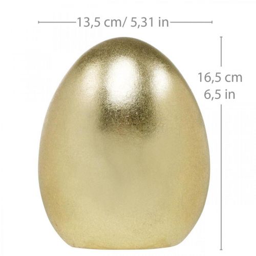 Floristik24 Ceramiczne jajko złote, szlachetna dekoracja wielkanocna, ozdobny przedmiot jajko metaliczny W16,5cm Ø13,5cm