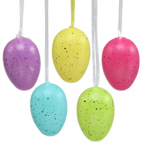 Pisanka do powieszenia plastikowe jajko różne kolory wys. 6 cm 12 sztuk