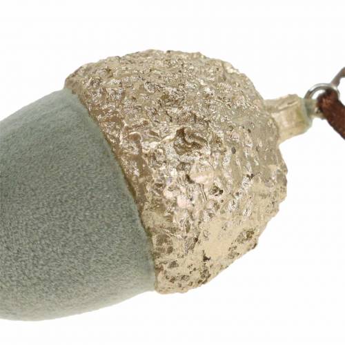 Floristik24 Ozdoba choinkowa żołądź zielona, złota 4×6cm 6szt.
