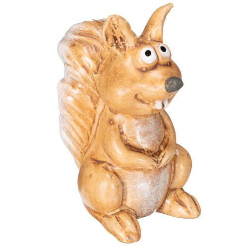 Figurka siedzącej wiewiórki do dekoracji jesiennej, 10 cm