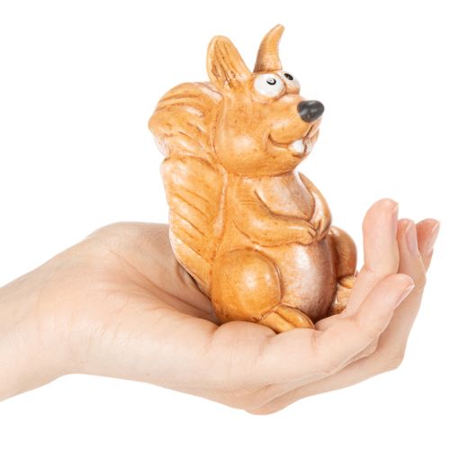 Figurka siedzącej wiewiórki do dekoracji jesiennej, 10 cm | Floristik24.pl