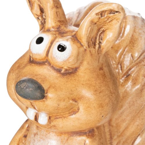 Figurka siedzącej wiewiórki do dekoracji jesiennej, 10 cm | Floristik24.pl