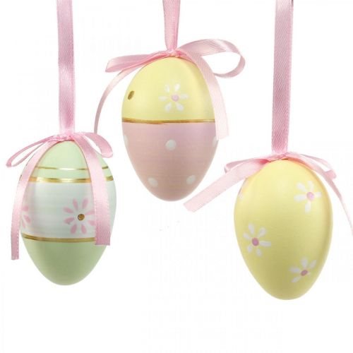 Floristik24 Pisanki do zawieszenia jajek ozdobnych kolorowe Ø4cm W6cm 6 szt